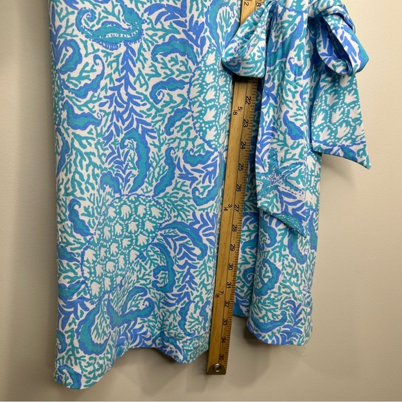 Lilly Pulitzer Sailynn Blue Whte Puff Sleeve Wrap Romper Size M NWT MSRP $168 - Picture 11 of 12